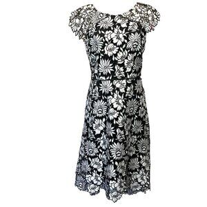 Kay Unger Black and White Hi Lo Hem Dress Ladies Size 10